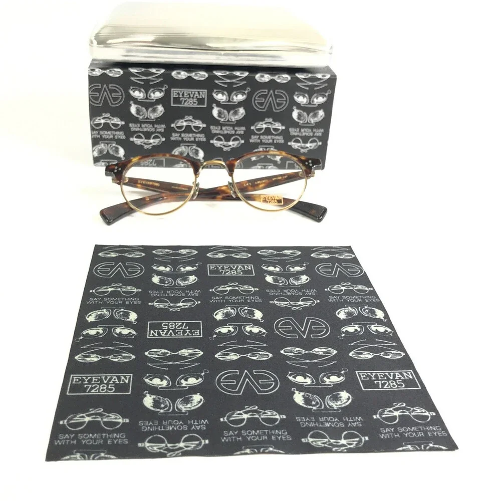 Eyevan Eyeglasses Frames 643 c.301901 Tortoise Gold Square Full Rim 47-23-147
